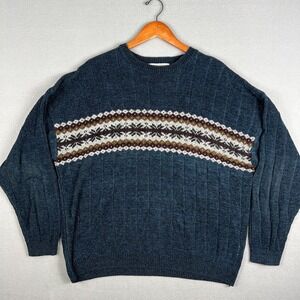 VTG Knightsbridge Sweater Mens XL Acrylic Rayon‎ 1990s Korea Nordic Style